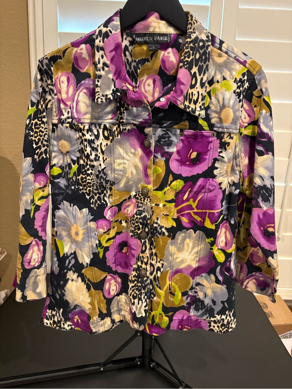 Mirror Image Purple Floral Jean Jacket